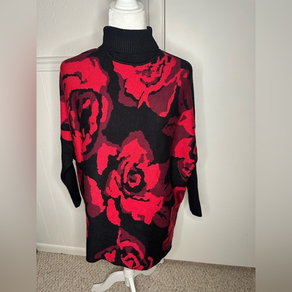 Chico's Roses Jacquard Pullover Sweater L/XL - Picture 3 of 9